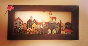 Dřevěné Obrazy S Domečky