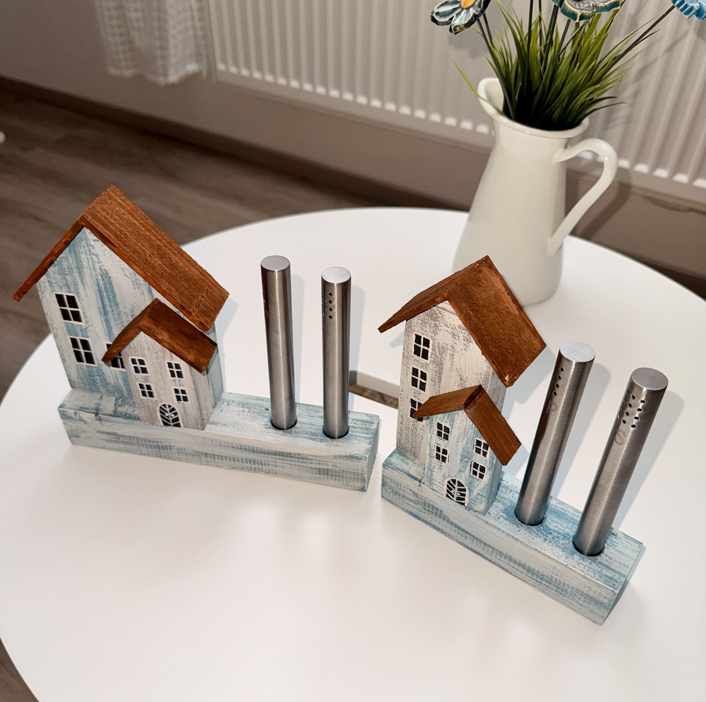 Dřevěné domečky se solničkou a pepřenkou - velké