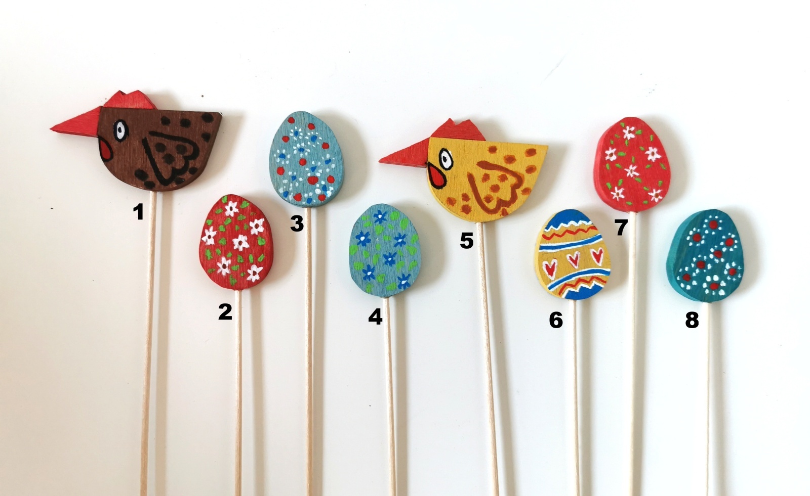 Dřevěné velikonoční zápichy do květináče