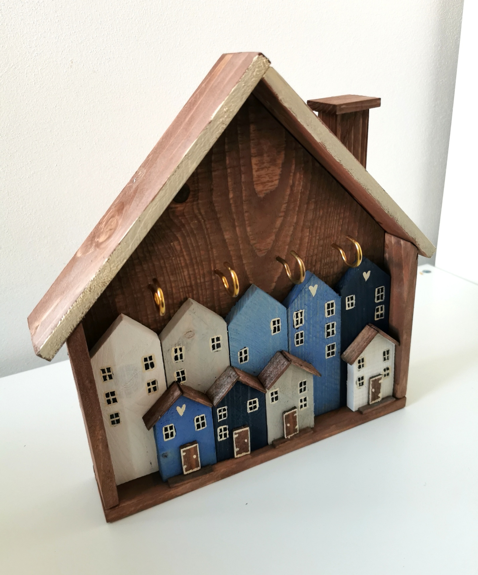 Věšák na klíče - Velký dům s komínem