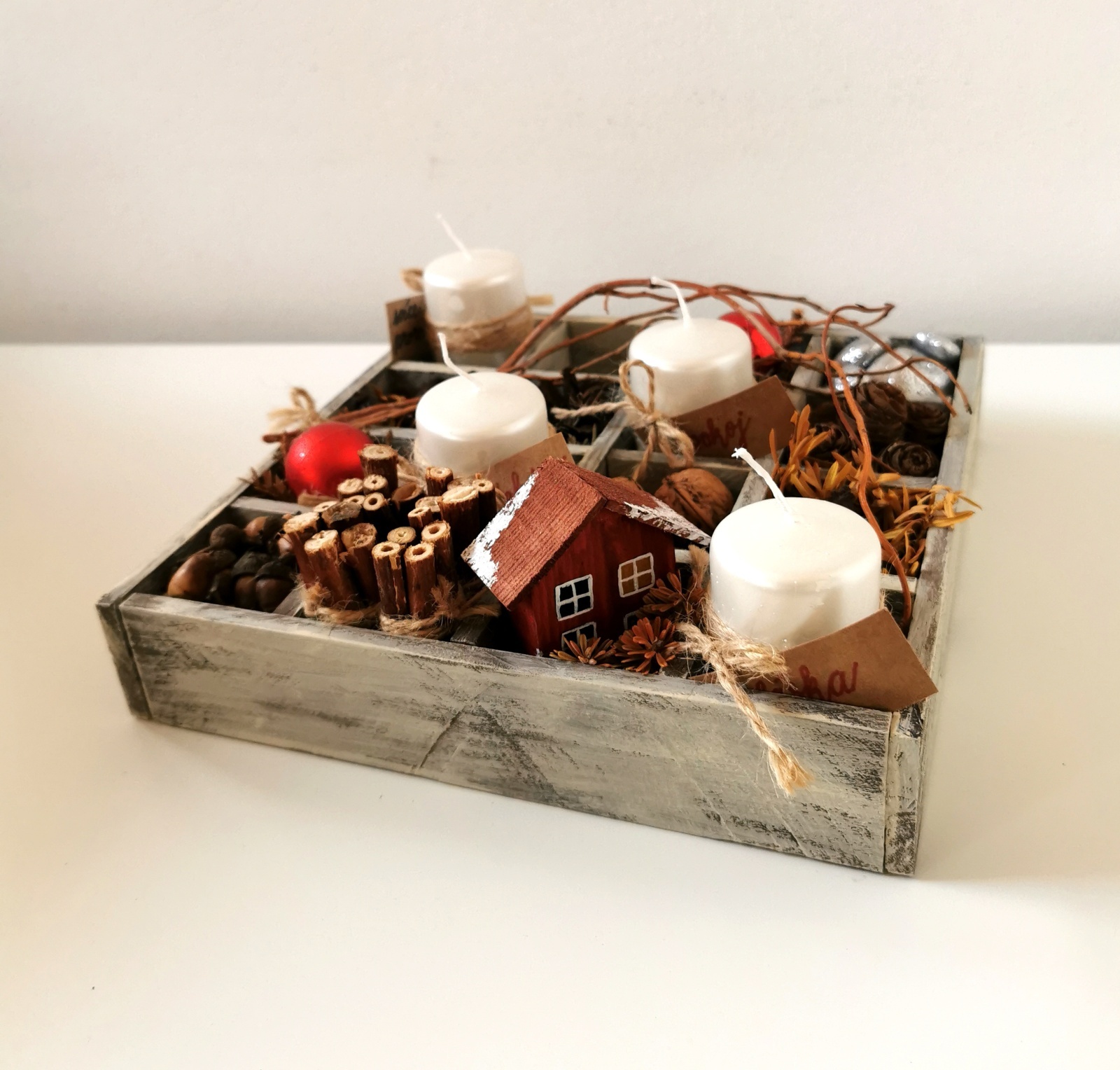 Adventní svícen na stůl