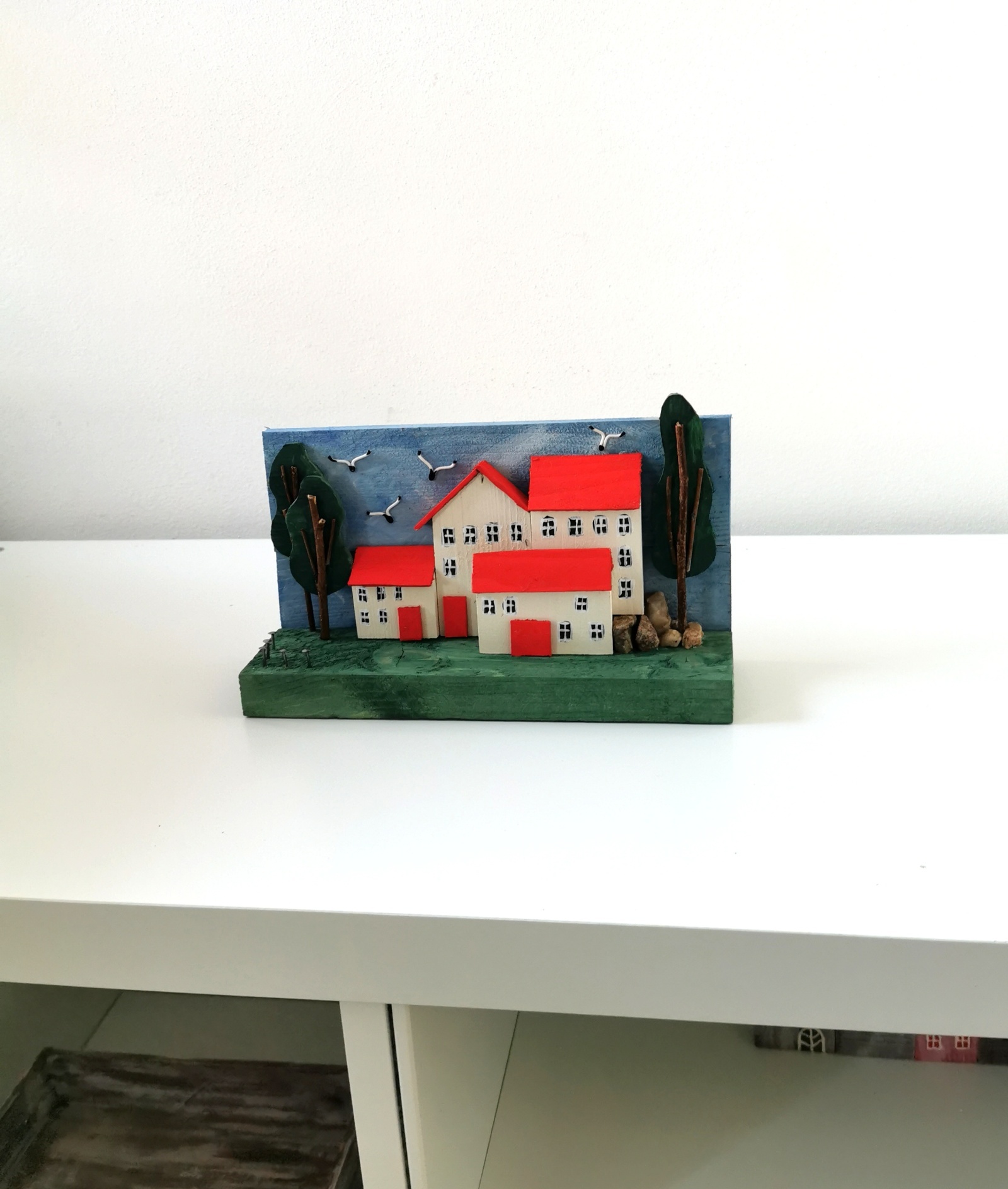 Dřevěná dekorace - venkovská idylka