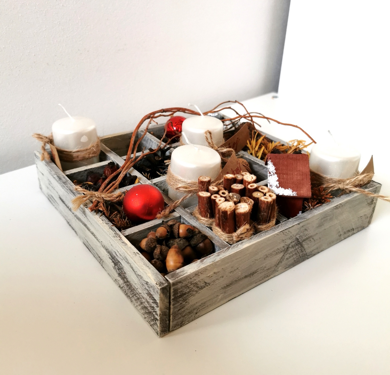 Adventní svícen na stůl