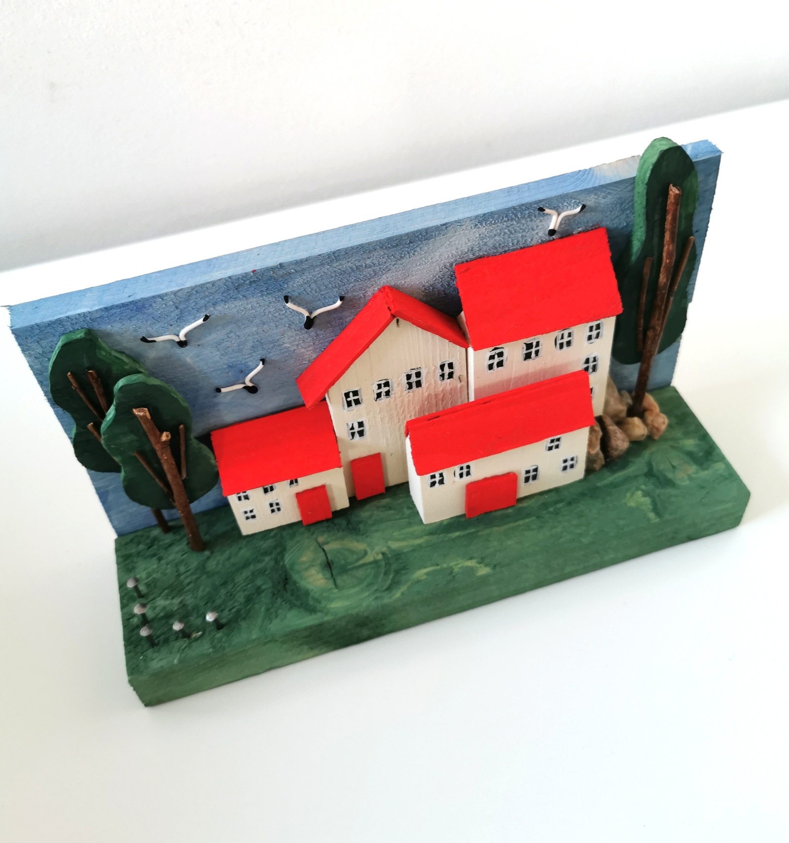 Dřevěná dekorace - venkovská idylka