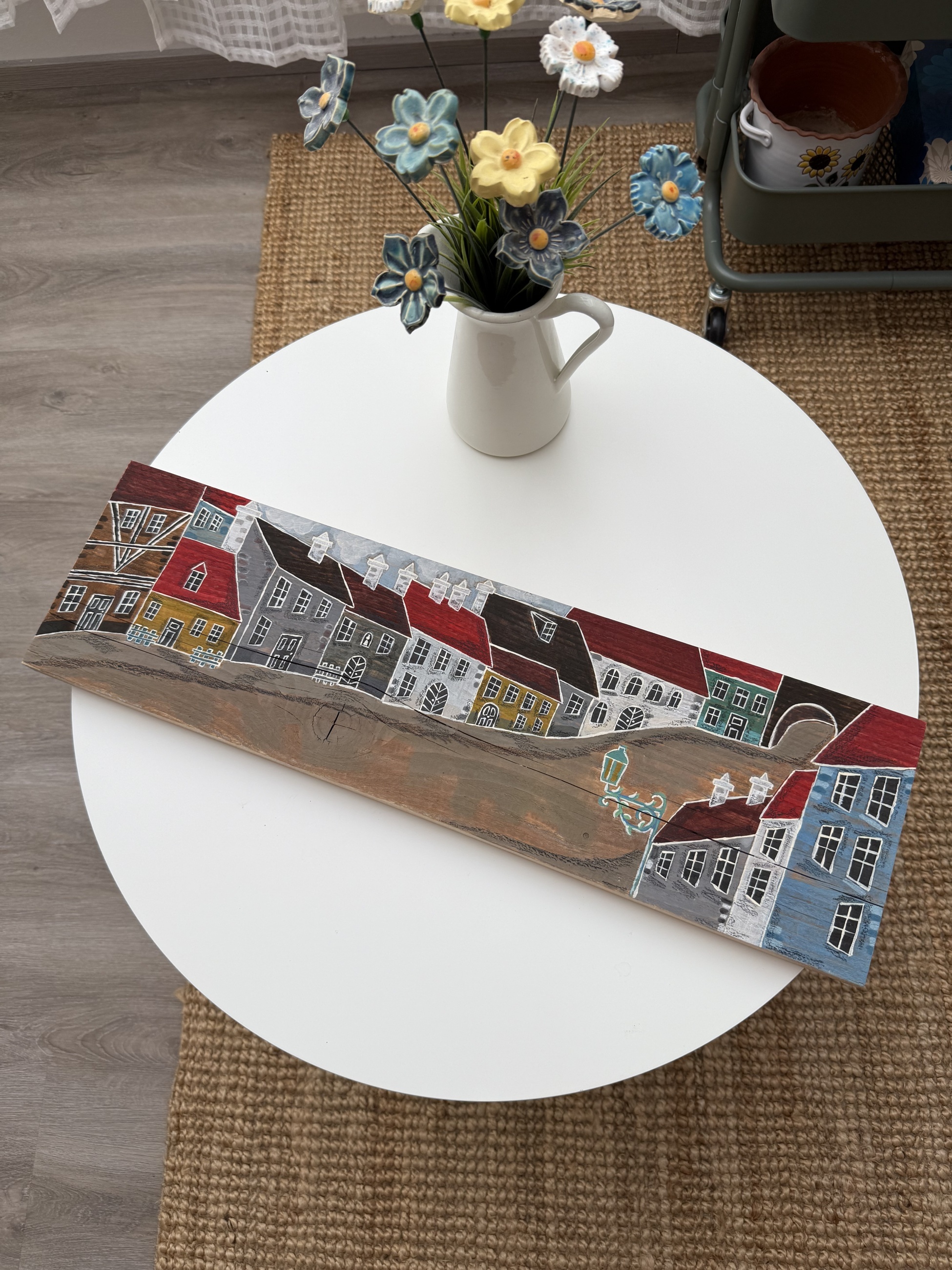 Dřevěný obraz - Barevná pohádková ulička