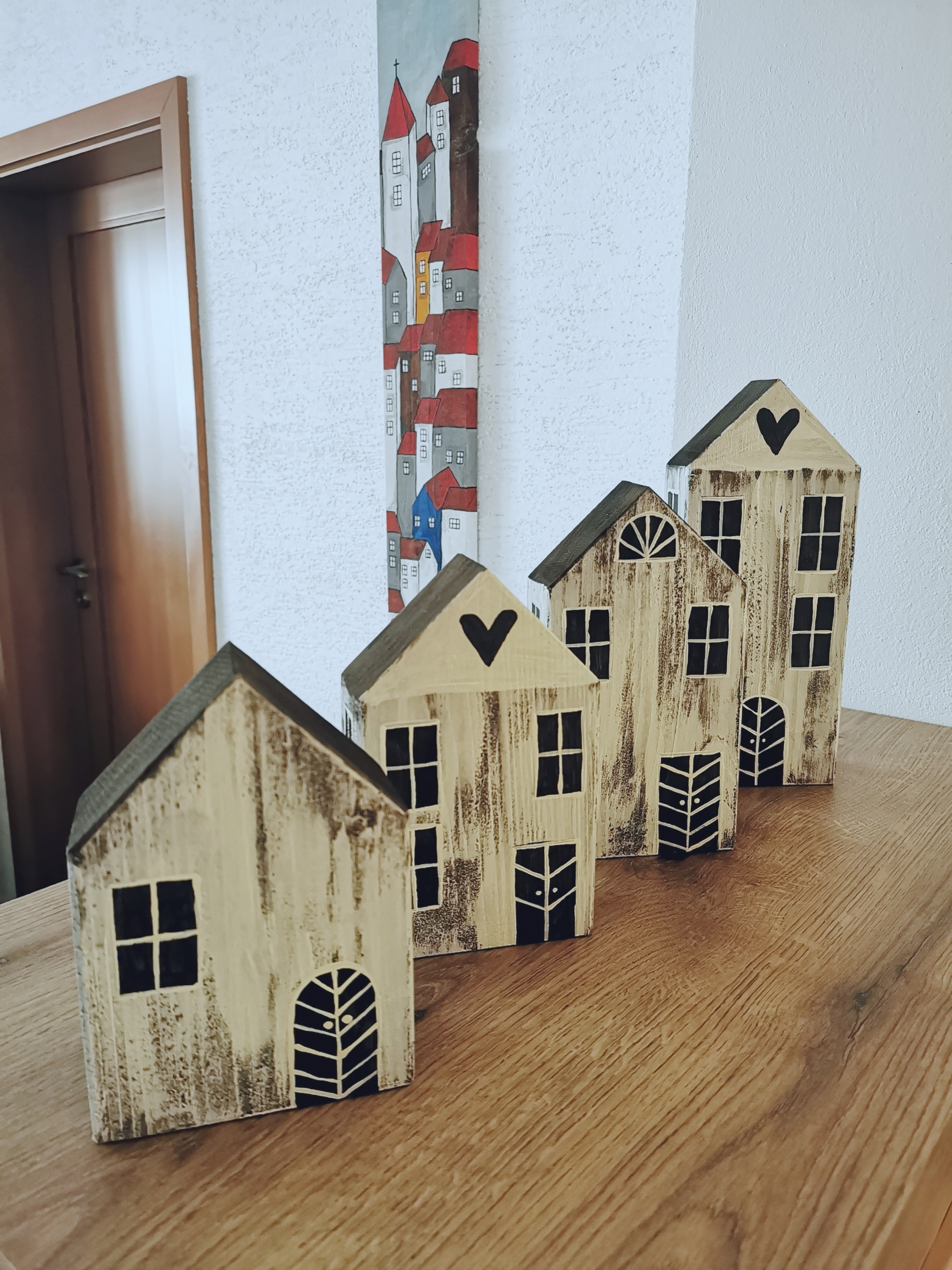 Dřevěné dekorace ve tvaru domečku - MAXI (1kus)