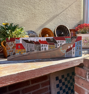 Dřevěný obraz - Barevná pohádková ulička