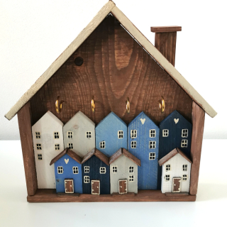 Věšák na klíče - Velký dům s komínem